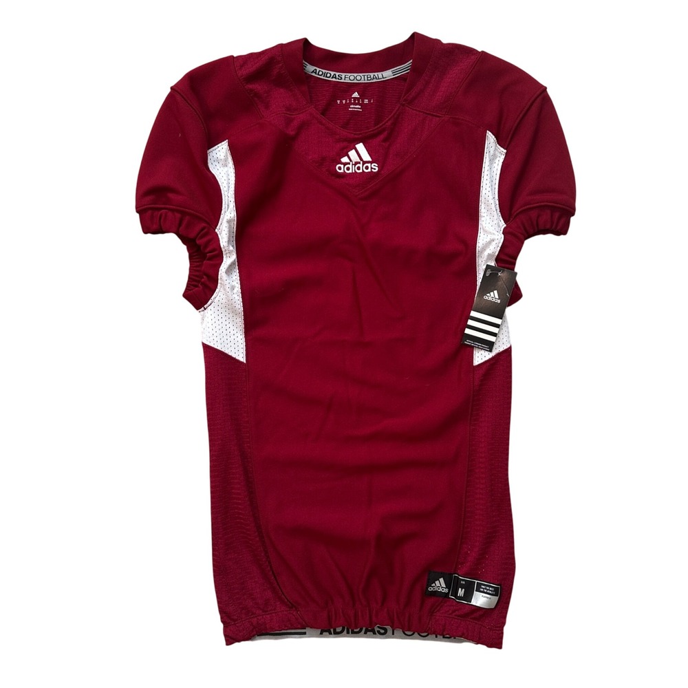 New Adidas Football Techfit Hyped J Jersey Padded Maroon White Youth‎ Medium